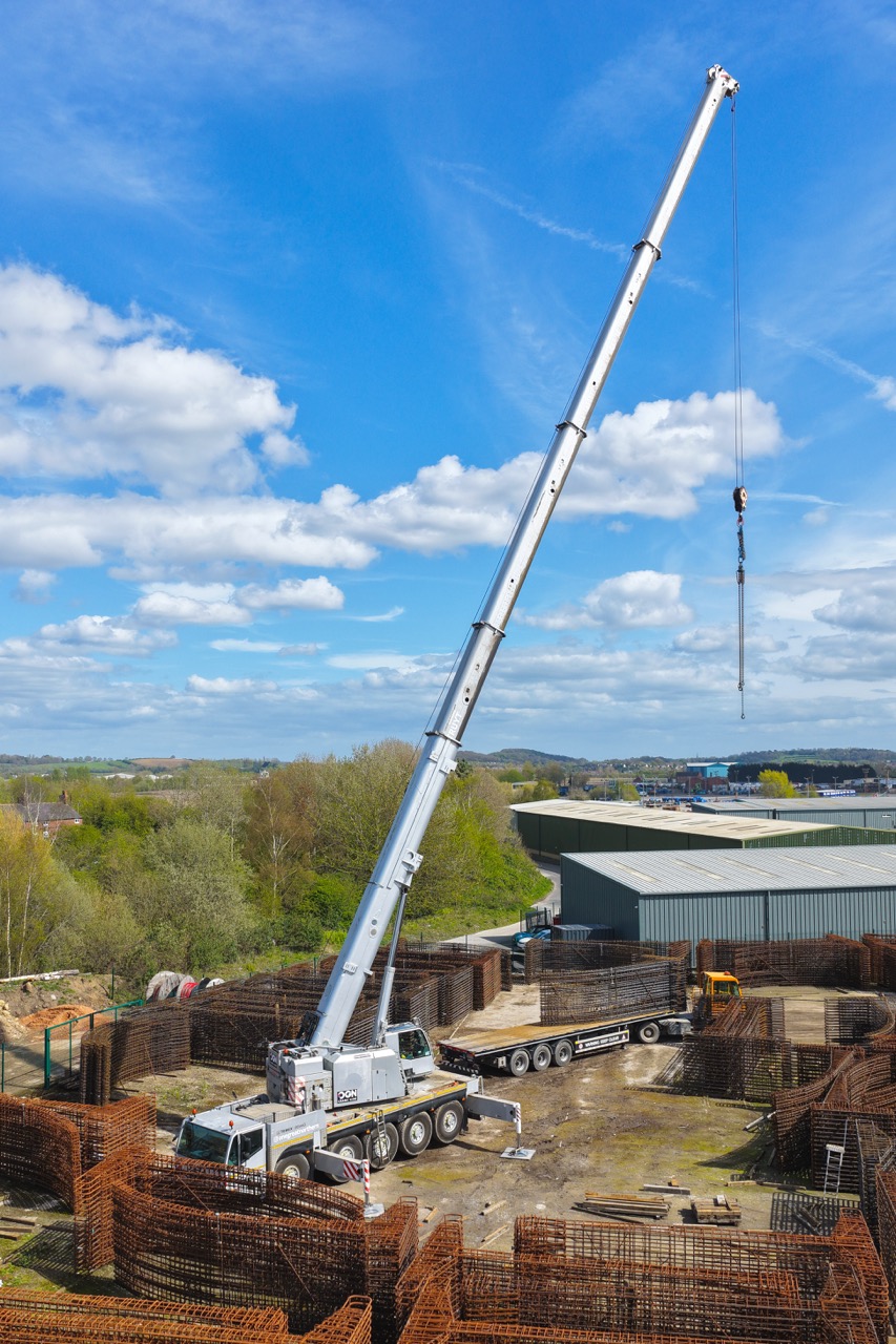 All-terrain mobile crane on site
